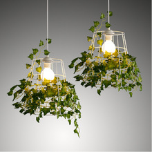 Loft Retro Green Plant Vase Pendant Light GOLD Iron For Dining Room Restaurant Bedroom Coffee shop Living Room LED E27 bulbs 2024 - buy cheap