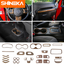 Shineka molduras para decoração de interiores, conjunto de 27 peças para jeep jk 2005-2007, wrangler jk 2005-2011 2024 - compre barato