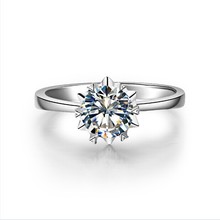 Anel de ouro branco e genuíno 18k 750, símbolo da neve, 0.5ct 5.0mm d, cores de diamante, melhor anel de casamento feminino 2024 - compre barato