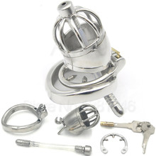 NEW Stainless Steel Chastity Belt Penis Cage Cock Ring Sleeve Male Chastity Device With Urethral Catheter BDSM Sex Toys For Men 2024 - buy cheap