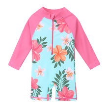 BAOHULU UPF50+ Print Baby Girl Swimsuit Long Sleeve Kids Swimwear One Piece Toddler Infant Bathing Suit for Girls Boys Children 2024 - buy cheap