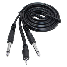 1 PC 1.5M Double Male 1/4" 6.35mm Mono Jack to Stereo 1/8" 3.5mm Jack Cable Cord 2024 - buy cheap