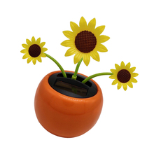 Солнечные танцующие солнцезащитные цветы-орнамент Подсолнух для приборной панели офисного автомобиля-солнечные игрушки для детей 2024 - купить недорого