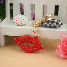 Fashion Rhinestone Sexy Lips Keychain Creative Novelty Trinket Key Chain Holder Women Bag Charm Car Accessories Souvenir Gifts 2024 - buy cheap