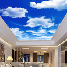 Custom 3D Photo Wallpaper Blue Sky And White Clouds Ceiling Wall Mural Wallpapers For Living Room Bedroom Decor Papier Peint 3D 2024 - buy cheap