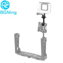 Adaptador de cabeza de bola de tornillo de 1/4 pulgadas, Kit de montaje de trípode pequeño CNC para GoPro 6 5 4 Sjcam yi Sony, cámara de acción, accesorios de buceo 2024 - compra barato