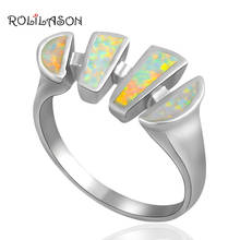 Fashion brand Silver Stamped fashion jewelry Green Opal Rings for women Opal jewelry USA SZ #6.5 #6.75 #7.5 #7.75 OR379A 2024 - buy cheap