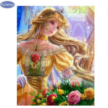 Broca completa 5d pintura diamante diy ponto cruz pintura princesa padrão de números diamante bordado "elfo/menina" casa decoração presente 2024 - compre barato