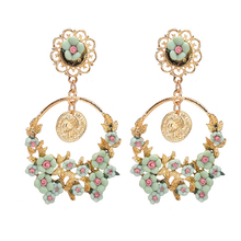 Fashion Brand Vintage Drop Earring Jewelry Baroque Wind Rose Flower Branch Dangle Earrings Women Gift Party Jewelry New Arrive 2024 - buy cheap
