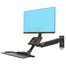 NB MB32 MC32 Aluminum Wall Mount Sit Stand Workstation 22-32 inch Monitor Holder Gas Strut Arm with keyboard Tray 2024 - buy cheap