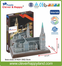 2014 New clever&happy 3d puzzle model Christchurch Cathedral  diy Science and Education toy games for children paper 2024 - buy cheap