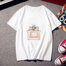 Tshirt 2019 New summer Hand-painted cosmetics T shirt Women Harajuku Print T-shirt Short Sleeve femme White Tops Female Clothing 2024 - buy cheap