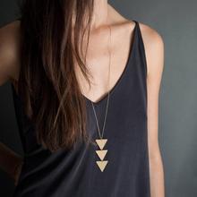 New Fashion Geometric Triangle Pendant Long Chain Women Necklace Jewelry Gift 2024 - buy cheap