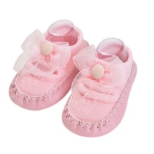 Baby Boys Girls Infant Spring Cotton Bow Socks Warm Anti Slip Floor Socks Leg Warmer 2024 - buy cheap