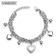 2018 Fashion Jewelry Love Heart 316L stainless steel Pendant bracelets for women silver 925 jewelry Chain Bracelet Bangles Gift 2024 - buy cheap