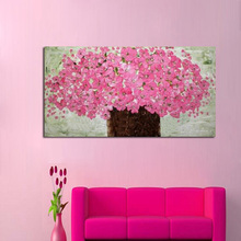 O envio gratuito de alta qualidade faca pintura a óleo sobre tela 100% rosa flor decoração casa arte abstrata moderna pintura abstrata 2024 - compre barato