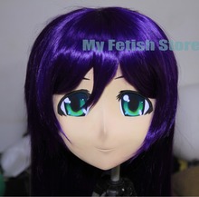 Km102 máscara de resina feminina realista, alta qualidade, artesanal, cabeça inteira, cosplay de anime, nozomi, tojo, travestido 2024 - compre barato