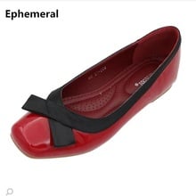 Women Patent Leather Breathable Flats Summer Shoes Square Toe Big Size 41-35 Pink Black Wine Patchwork Bow Loafers Comfortable 2024 - buy cheap