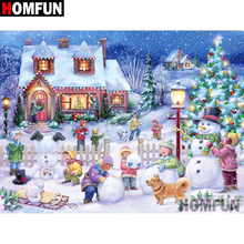 HOMFUN 5D DIY Diamond Painting Full Square/Round Drill "Christmas scene" 3D Embroidery Cross Stitch gift Home Decor A10016 2024 - buy cheap