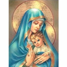 Full Square/round 5D DIY Diamond Painting "Religious Mother & child" Embroidery Cross Stitch Rhinestone Mosaic Painting WG060 2024 - buy cheap