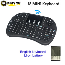 Mini teclado e mouse para android, tv box, pc e laptop, i8, 2.4g, sem fio, bateria recarregável de lítio em inglês, air mouse e touchpad original 2024 - compre barato