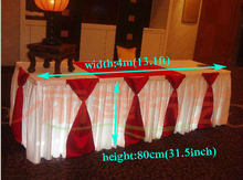 13.1ft(W)*31.5"(H) ice silk Tablecloth wedding table skirt banquet party table skirt with swag table cover 2024 - buy cheap