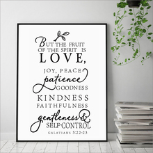 Galatians Quote Canvas Art Print Poster Wall Picture , Love Joy Peace Wall Art Canvas Painting Prints Christian Home Decor 2024 - buy cheap