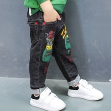 Boys pants 2021 new baby jeans spring and autumn children's Korean version of the tide children's slim trousers 2024 - buy cheap