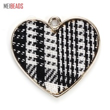 MEIBEADS Vintage Zinc Alloy Heart Cloth Earring Charm For Bracelet & Necklace Jewelry Hand Making Accessories EY5098 2024 - buy cheap