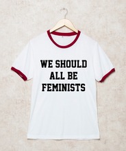 Camiseta feminista de Ringer, camiseta blanca, camiseta feminista, camisetas informales 2024 - compra barato