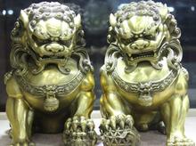 Freee Shipping 30cm Chinese Brass Copper Palace Feng shui Evil Fu Foo Dog Guardion Lion Lions Pair off 50% 2024 - buy cheap