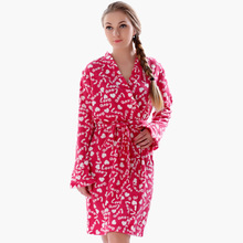 Primavera outono senhoras plus size velo macio vermelho robe lingerie roupão de banho quimono sleepwear roupão para mulher 2024 - compre barato