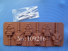 1pcs 6-Smiling The Girl Lollipop 100% Food Grade Silicone Chocolate/Jelly/Pudding/Ice/Candy DIY Mold 2024 - buy cheap
