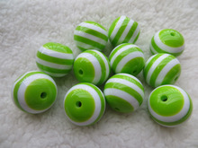 Модные массивные круглые бусины из смолы зеленого цвета для ожерелья, ювелирных изделий 2024 - купить недорого