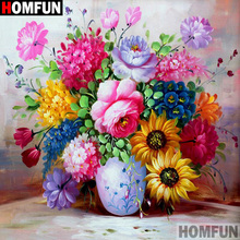 Homfun-pintura de diamante redondo/cuadrado completa, cuadro artesanal 5D, "paisaje de flores", bordado 3D, punto de cruz, decoración para el hogar, regalo A12036 2024 - compra barato