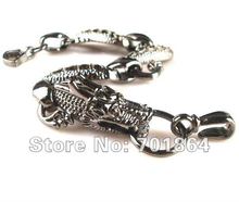 Moda joia vintage bracelete de dragão chinês em cor preta acabada moda masculina 2024 - compre barato