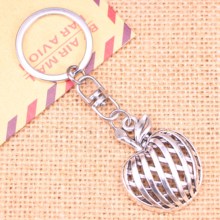 20pcs New Fashion Keychain 38*29 mm hollow apple Pendants DIY Men Jewelry Car Key Chain Ring Holder Souvenir For Gift 2024 - buy cheap