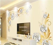 beibehang Custom wallpaper 3d photo mural gold European pattern  jewelry living room background wall paper 3d papel de parede 2024 - buy cheap