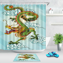 Fabric Shower Curtain Set Chinese Dragon Bathroom Curtains 2024 - buy cheap