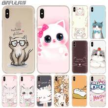 Gato bonito gatinho peixes espaço meow macio silicone caso para iphone 13 11 12 pro x xs max xr 6s 7 8 mais se mini capa 2024 - compre barato