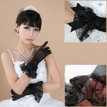 5pc /lot Short black sexy lady girl princess women party dancing performance driving gloves with bowknot  wholesale 2024 - buy cheap