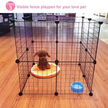 6 PCS American Dropship Fence Dog Cage Iron Playpen For Dogs Foldable Exercise Training Cage Puppy Kitten Space Pet  Fence Yard 2024 - buy cheap