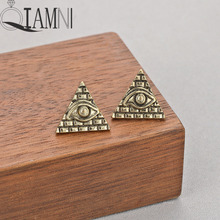 QIAMNI Punk Vintage Viking Pyramid Symbol Old Egyptian Evil Eye Triangle Stud Earring Slavic Amulet Egypt Charm Gift Pendientes 2024 - buy cheap