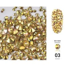 1440PCS Mixed Sizes SS3-SS20 Crystals Gold AB Stones Non Hotfix Flatback Nail Rhinestones For Nails 3D Nail Art Decorations Gems 2024 - buy cheap