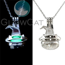 Luminous Witch Hat Cat Pendant Necklace Glow in the Dark Choker Statement Necklace For Women GG845 2024 - buy cheap