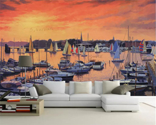 beibehang wallpaper Custom 3D beautiful scenery seaside sailing TV background wall decoration wallpaper mural Papel de parede 2024 - buy cheap