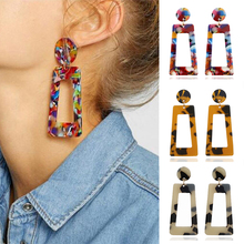 Boho Geometric Statement Earrings Fashion Jewelry Colorful Leopard Printed Acrylic Drop Earrings for Women 2024 - buy cheap