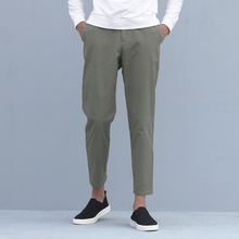 New arrival brand cotton pants men solid green trousers mens elastic waist fashion pants male stretch casual slim pantalones 2024 - buy cheap