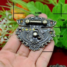 55*48mm Antique hasp  Box buckle  Alloy  Wooden  Lock box  Heart-shaped buckle  S  Wholesale 2024 - buy cheap