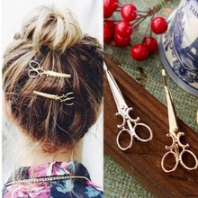 Tijeras creativas de oro plateado para mujer y niña, clip para el pelo de aleación, accesorios para el cabello, horquillas, pasadores, horquillas, 2018 2024 - compra barato